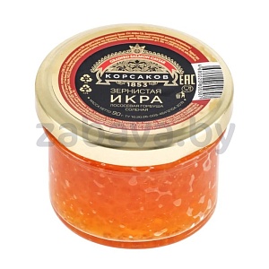 Икра зернист. лосос., горбуши/нерки, «Корсаков 1853», 90 г