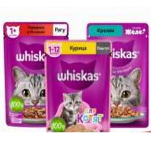 Корм для кошек Whiskas, 75 г, в ассорт.