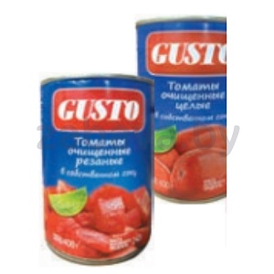 Томаты Gusto, в с/с, целые/резаные, Италия, 400 г