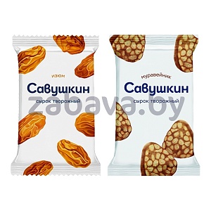 Сырок творожный «Савушкин», изюм или муравейник, 9%, 100 г