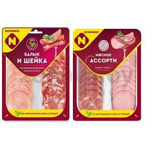 Продукт колбасный с/в «Останкино», «Балык и шейка» или «Мясное ассорти», 90 г
