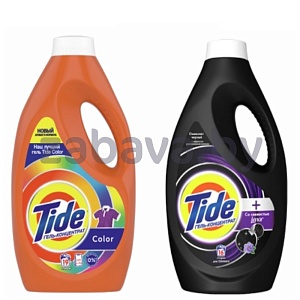 Гель для стирки Tide, для цветн./черн., 1,235/1,04 л, в ассорт.