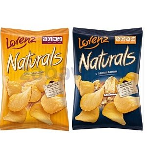 Чипсы Lorenz Naturals, пармезан или с солью, 100 г
