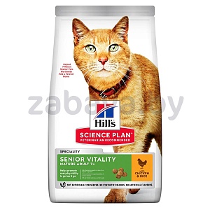 Hill’s SP Senior Vitality Корм для пожилых кошек старше 7 лет, с курицей и рисом, 1.5 кг
