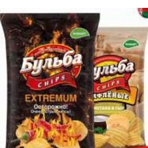 Чипсы «Бульба Chips» сметана и лук или Extremum острый, 75 г