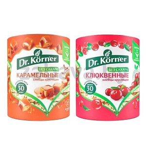 Хлебцы хрустящие Dr. Korner, карамельн./клюквенн., 100 г