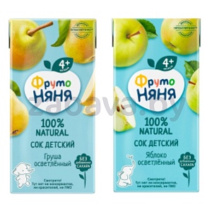 Сок «ФрутоНяня», груша/яблоко, 0,2 л