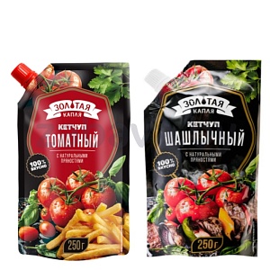 Кетчуп «Золотая Капля», томатный/шашлычн., 250 г