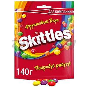 Драже Skittles, фруктовый вкус, 140 г