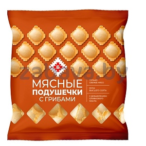 Пельмени «Мясные подушечки» с грибами, 430 г, «Брестский» МК