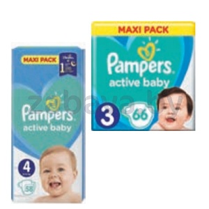Подгузники Pampers Active Baby Maxi Pack, размер 3/4, 66/58 шт.