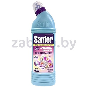 Аромагель Sanfor, средство д/чистки сантехники, цветочн. свежесть, 750 г