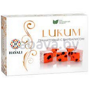 Рахат лукум Hayali Lukum, гранатовый с барбарисом, 250 г