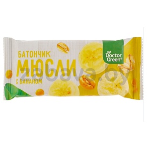 Батончик-мюсли Doctor Green, банан, 50 г