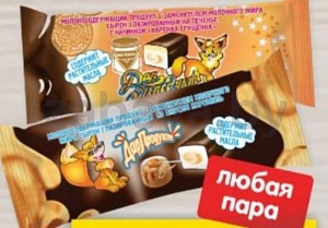 Сырок «Дарпродукт», глазированный, на печенье, 40 г, сгущенное молоко или карамель, 2 шт.