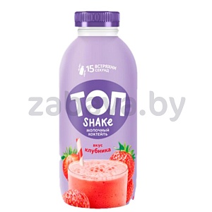 Коктейль молочный «Топ» Shake, 2%, 450 г, клубника