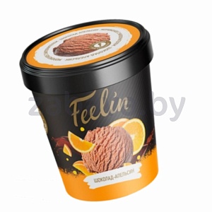 Мороженое Feelin, пломбир шоколадный с нап. апельсин, 12%, 160 г