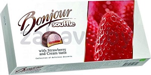 Десерт Bonjour Souffle Konti, клубника со сливками, 232 г