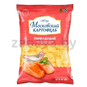 Чипсы рифл. «Московский картофель», лосось в слив. соусе, 120 г