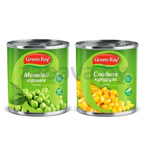 Кукуруза/горошек Green Ray, 425/400 мл