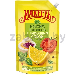 Майонез «Махеевъ», провансаль с лимонным соком, 67%, 380 г