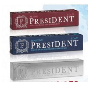 Паста зубная President, 75 г, в ассорт.