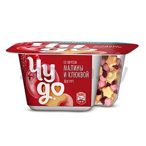 Йогурт «Чудо», малина-клюква, РФ, 105 г