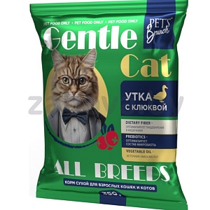 Корм Gentle Cat, утка-клюква, 350 г