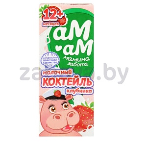 Коктейль молочн. «Ам-Ам», детский, клубника, 2,5%, 205 г