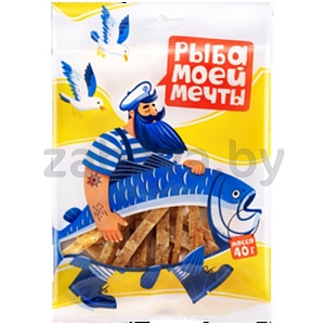 Минтай «Рыба моей мечты», соломка суш.-вял., без перца или с перцем, 40 г