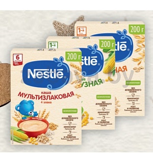 Каша Nestle, безмолочная, 200 г, в ассорт.