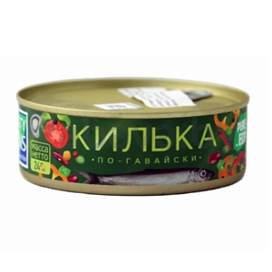 Килька Tasty Tins, обжар. в т/с с овощами «По-гавайски», 240 г