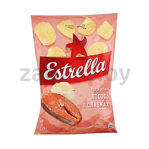Чипсы Estrella, лосось в сливочном соусе, 125 г