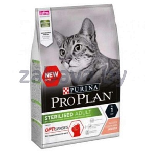 Сухой корм Purina Pro Plan для стерилизованных кошек и кастрированных котов, 3 кг, лосось