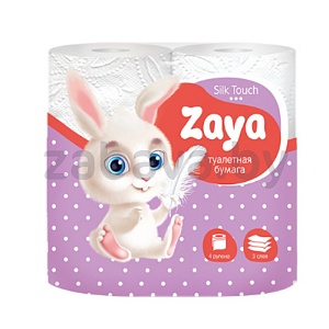 Бумага туалетная Zaya, 3 слоя, 4 рулона
