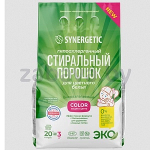 Порошок стиральный Synergetic Color, 3 кг