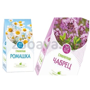 Чайный напиток «Столетов» ромашка/чабрец, 20 пак., 20 г
