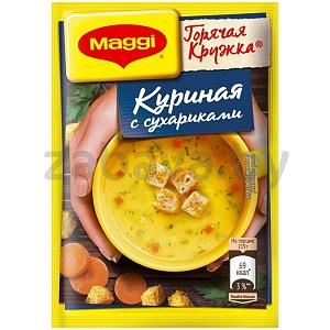 Суп Maggi «Горячая кружка», куриный с сухариками, 19 г