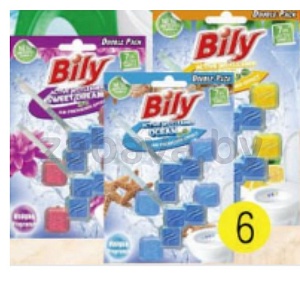 Блок для очищения унитаза Bily, 2×50 г, в ассорт.