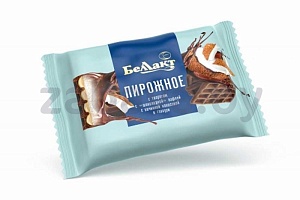 Пирожное «Беллакт» с творогом и вафлей, с начинкой «Вишня» или «Черника», в глазури, 23%, 100 г