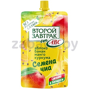 Десерт фруктов. ABC «Второй завтрак», 200 г, яблоко-банан и манго-куркума