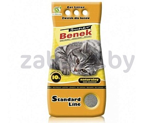 Наполнитель бентонитовый комкующийся Super Benek Standard Line без запаха, 10 л