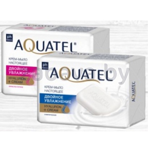 Крем-мыло Aquatel, двойн. увлажн., 4 × 75 г, классич. или лепестки лотоса