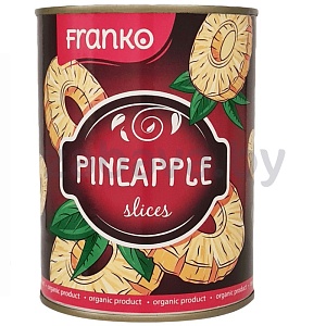 Ананасы Franko, кольца в сиропе, 565 г