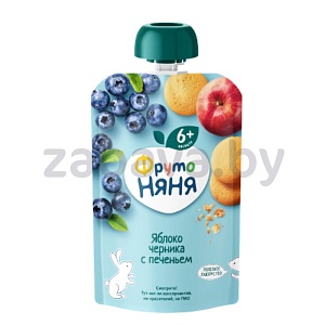 Пюре «Фруто Няня», черника-печенье, 90 г