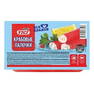 Крабовые палочки Vici, в/у, замороженные, 200 г