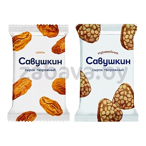Сырок творожный «Савушкин», изюм или муравейник, 9%, 100 г