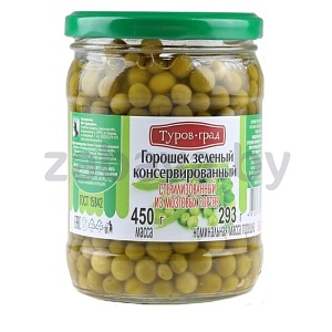 Горошек зеленый «Туров-Град», ст/б, 450 мл