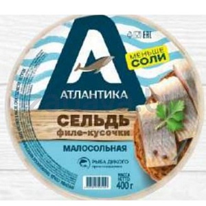Сельдь «Атлантика», филе-куски, м/с, 400 г