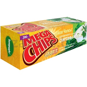 Чипсы картофельные Mega Chips, сметана или лук, 200 г